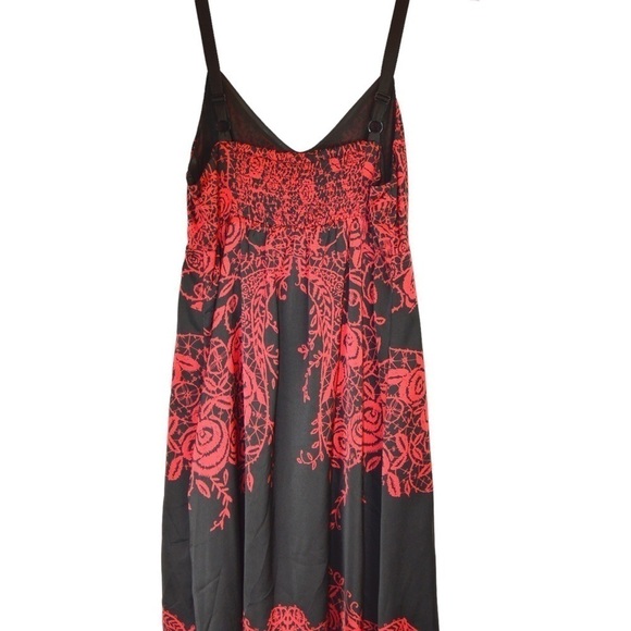NWT Apt. 9 Smocked Back Wide Strap Slip Dress Rose Small Dark Romantic Vamp - Picture 9 of 10